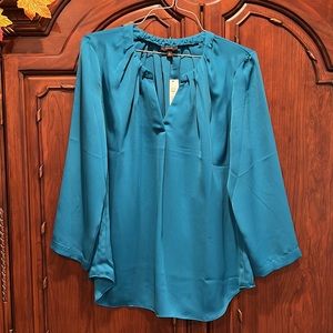 Prive vibrant aqua blouse, NWT